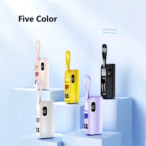 พาวเวอร์แบงค์พกพา 5000mAh 3 in 1 มินิพาวเวอร์แบงค์พร้อมขาตั้ง จอ LED แสดงผล สำหรับชาร์จ iPhone สาย Type C ในตัว - Product Image 6
