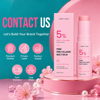 Stick multi-baume volumisant au collagène rose PDRN - Baume pour le visage et le corps |   Soin des rides sous les yeux, des rides du sourire et repulpage des lèvres pour le soin des rides K-Beauty