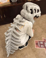 Boneka Dinosaurus Unik 2-in-1, Mainan Hewan Isi Dakron dengan Kepala dan Ekor yang Dapat Dipakai Sebagai Kostum untuk Cosplay