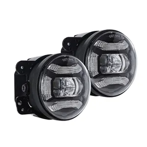 Otros accesorios de luz de coche 4 "pulgadas 12V lámpara LED conducción 4x4 luces antiniebla todoterreno con luz de giro DRL para Jeep Wrangler JK