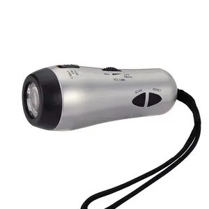 Mini radio FM con torcia a LED ricevitore radio FM tascabile con luce a LED mini radio FM alimentata a batteria a secco