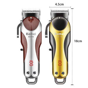 Tondeuse à cheveux électrique Kemei KM-1753, corps métallique, double lame, rechargeable, écran numérique, pour hommes. - Product Image 1