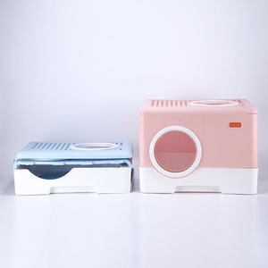 Bac à litière carré entièrement fermé pour chat avec accès par le haut, contrôle des odeurs, compatible caméra, grande taille - Product Image 4