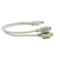 Câble adaptateur convertisseur PS/2 un-vers-deux de haute qualité avec âme en cuivre pur pour clavier/souris, 0,28 m, câble d'extension pour PC industriel