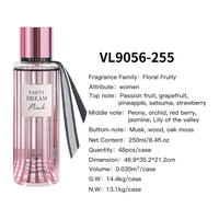 250 ml V.V.LOVE Parfum Femme Brume Corporelle Fleurie Fruitée Vaporisateur Corporel Étiquettes Privées en Usine en Stock OEM&ODM