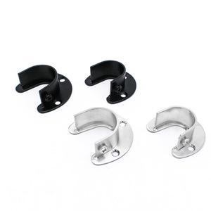 Left Steel Flange Seat Stainless Steel Wall Mount For Clothes Rail <b>Wardrobe</b> <b>Hardware</b> - Product Image 1