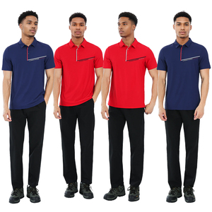 T-shirt polo personnalisé de la meilleure qualité Polo athlétique imprimé de logo à séchage rapide anti-boulochage de conception jacquard personnalisée - Product Image 5