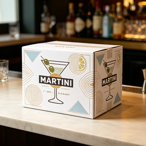 Boîte à vin personnalisée moderne en carton avec dorure à chaud pour <span class=keywords><strong>Martini</strong></span> et cocktails classiques, production en 72h, emballage cadeau recyclable - Product Image 1