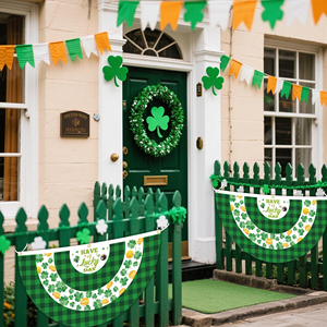 Bandera de San Patricio de 35x17 Pulgadas, <span class=keywords><strong>Media</strong></span> Redonda, Hecha de Poliéster, con un Cinturón Superior y 2 Hebillas de Latón - Product Image 6