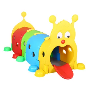 子供と幼児のための面白いゲーム子供プラスチック就学前屋内おもちゃキャタピラーエルフトンネルセット