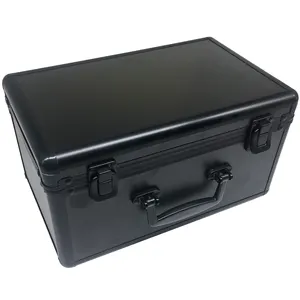 Özel siyah sert alüminyum alet taşıma çantası yumuşak PU köpük 280x170x150mm