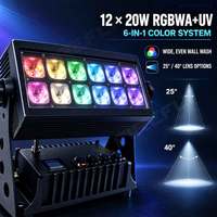 Projecteur LED à piles 12x20W RGBWA+UV IP65 15400mAh Autonomie de 10 heures pour événements scéniques en extérieur