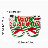 Kotak Hadiah dengan Desain Huruf Gaya Natal Perlengkapan Pesta Natal Kacamata Natal untuk Dewasa dan Anak-Anak Bingkai Kacamata Kostum Liburan