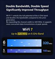 Adaptateur sans fil interne PCI Express M.2 HUASTLINK BE200NGW WiFi 7 5G Tri-Band 8774 Mbps BT5.4 pour ordinateur de bureau Windows 11/10