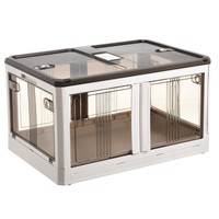 Bacs de rangement pliables en plastique écologique, capacité 55L, modernes, multifonctionnels, pour usage domestique, boîtes rectangulaires moulées par injection