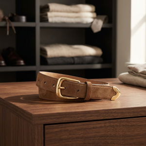 Ceinture en daim classique de style western, design personnalisé Divine International, avec construction en cuir de qualité supérieure - Product Image 1