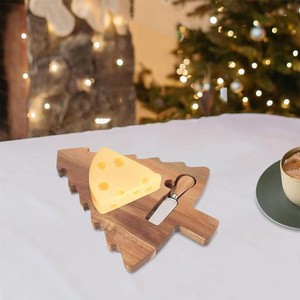 Portable wooden <b>Christmas</b> <b>tree</b> tray, irregular wooden plate, mini fruit and vegetable <b>table</b>, solid wood vegetable plate - Product Image 1
