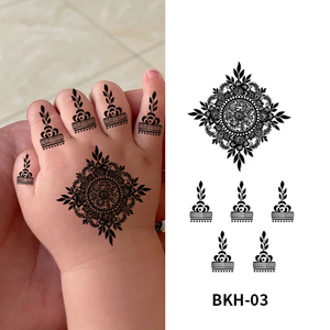 Autocollants de <span class=keywords><strong>tatouage</strong></span> au henné noir imperméables sûrs et non toxiques autocollants temporaires pour enfants de 3 à 12 ans garçons filles - Product Image 2