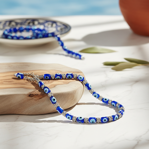1x20 cm Plastic Evil Eyes Rosary Fine <b>Beaded</b> <b>Bracelet</b> - Product Image 3