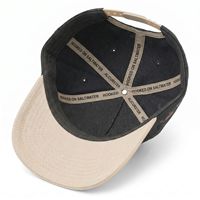 Gorra de béisbol deportiva de sarga con logotipo personalizado, estructurada tipo A, con bordado de pez rojo, bicolor, al por mayor