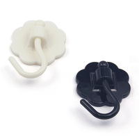 Crochets en plastique autocollants sans perçage, design floral bicolore