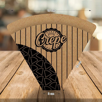 Boîte à crêpes gaufrées personnalisées avec logo imprimé, support en papier, cône, conteneur, emballage pour churros, boîtes en papier kraft recyclables