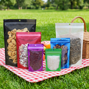 Custom Printed Aluminum <b>Foil</b> Stand Up Pouch with Clear <b>Window</b> and Ziplock Reusable Food Packaging Bag for Pet Food In Stock - Product Image 2