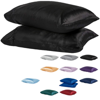 Taie d'oreiller en soie lavée 20*26 pouces avec fermeture éclair discrète, anti-acariens, couleur unie, style moderne pour maison, hôtel, hôpital