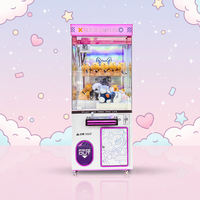 Galaxy Station 2 Machine de jeu d'arcade à monnayeur en métal, type grue à pinces, économique, pour parcs d'attractions, avec accepteur de billets et fonction de distribution de cadeaux