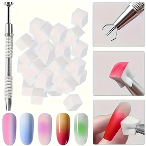 Herramienta de Esponja Adhesiva para Decoración de Uñas, Mini Bloque de Tofu de 1 cm, Esponja Cuadrada Pequeña para Difuminar Degradados, Clip de Sujeción - Product Image 3
