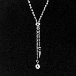 Collar de Cadena Larga con Borla de Diseño Simple y Exquisito 2026, Collar de Acero de Titanio Unisex, Joyería de Moda al por Mayor - Product Image 2
