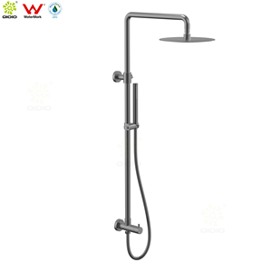 304 Edelstahl Wasserfall-Kombi-Duschset Badezimmer Inox Doppel-Duschsäule mit Wasserzulauf-Set - Product Image 5