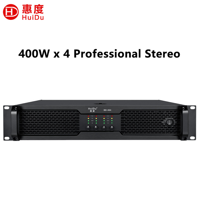 BD-404 4 Channel Class AB Power Amplifier 4*400W 8ohm Bridge 2*1300W KTV Stage PA Professional Sound System Amplificador