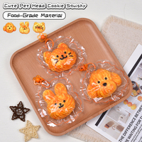 Breloque porte-clés anti-stress en silicone alimentaire, tête de créature mignonne, simulation de pâtisserie, jouet souple à presser