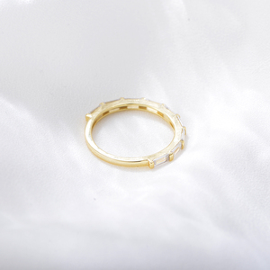 High Quality Jewelry Wholesale S925 Sterling <strong>Silver</strong> Rose Gold Plated <strong>Emerald</strong> Cubic Zirconia Eternity Band <strong>Rings</strong> for Women - Product Image 6
