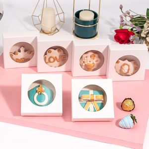 กล่องคุกกี้วาเลนไทน์แบบมีหน้าต่าง ขนาด 4 3/8" x 4 3/8" x 1 1/5" กล่องของขวัญขนาดเล็กสำหรับใส่ขนมพายหรือโดนัทขนาดเล็ก - Product Image 6