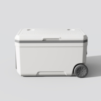 Glacière isotherme 70L en plastique avec roues, glacière pour activités de plein air