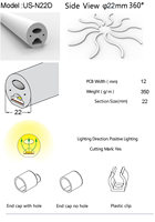 Tube néon LED rond, bande néon flexible, lampe diffuseur LED, tube en silicone néon