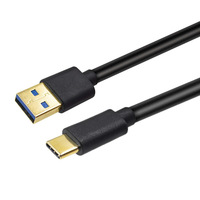 Kabel USB A ke USB C Berlapis Emas OEM, Kabel Pengisian Daya & Data USB 3.0 untuk Laptop, Tablet, dan Perangkat Seluler
