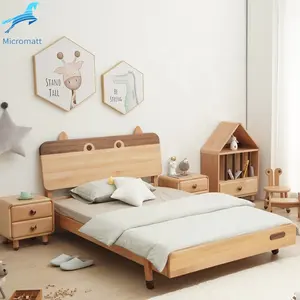 Customizable Simple Style Strong Wood Color Furniture Children Room 1.3 meter Children bett
