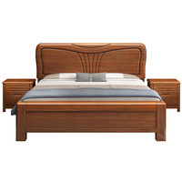 Lit en bois massif de style américain, sortie d'usine, design simple, taille complète, couleur au choix, mobilier d'hôtel, mobilier de maison