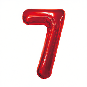 Palloncino in Foil Numero 7 'Party Love' 80cm, Decorazione Metallica per Feste di Compleanno per Bambini - Product Image 1