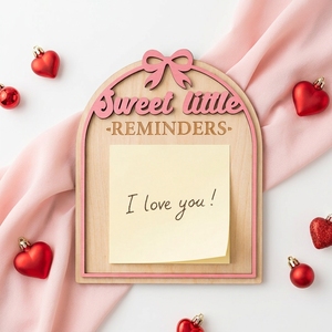 Porta Notas Adhesivas de Madera Personalizado, Tablero de Recordatorios de San Valentín, Bloc de Notas con Mensajes de Amor, Decoración de Escritorio - Product Image 5