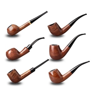 Pipa per Tabacco Artigianale in Legno di Pero Naturale, Tubo da 3mm, Pipa Churchwarden per Fumatori - Product Image 1