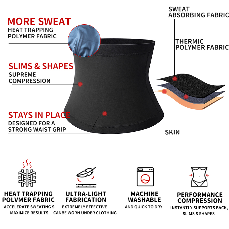 ZOYIAME Mens Shaper Double Compression Tighten Sauna Sweat Workout Waist Belt
