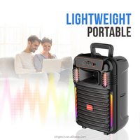Altavoz Portátil Inalámbrico ABS-10101 de 10 Pulgadas con Bocina, Batería de 2400 mAh, Compatible con BT/TF/USB/AUX/FM/MIC/TWS/RGB