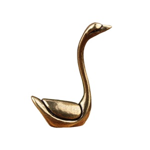 Ornement Cygne en Laiton 2 Pièces Décoration de Bureau Maison Mariage Style Traditionnel - Product Image 5