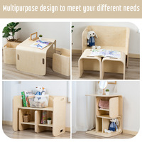 Mesa de Estudio de Madera Montessori para Niños, Escritorio de Actividades para Sala de Juegos, Venta al Por Mayor