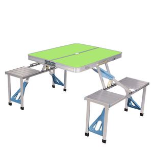 Ensemble de <span class=keywords><strong>table</strong></span> et de chaises pliantes en alliage d'aluminium moderne de haute qualité avec trou pour parasol, portable pour la plage, le pique-nique, le camping - Product Image 2