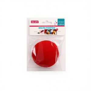 Palline Pompom ILAN 2 Cm Rosse per Decorazioni Artigianali e Progetti Fai-da-Te - Product Image 1